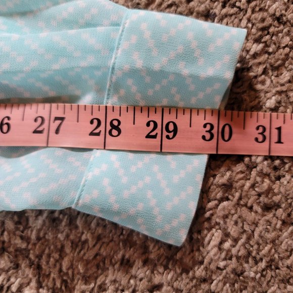 Candie's Sheer Chiffon Long Sleeve Blouse Roll Tab Sleeves Women's Size Large - Picture 9 of 12